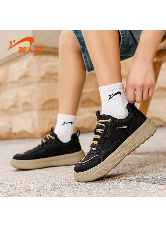 Guirenniao Men's Sneakers New Retro Casual Soft Sole Sports Shoes Black Size 43