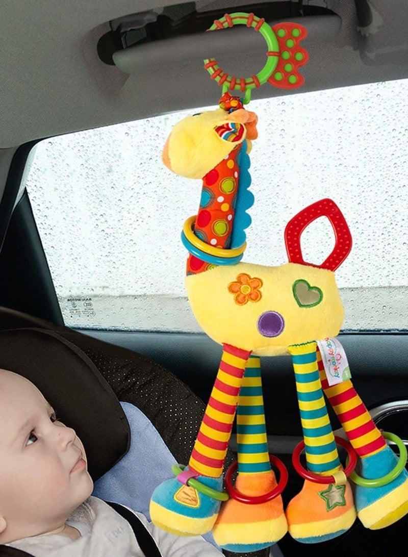 happy monkey High Quality Newborn Baby Toy Stroller Bed Hanging Plush Infant Rattle Teether Toy - Image 3