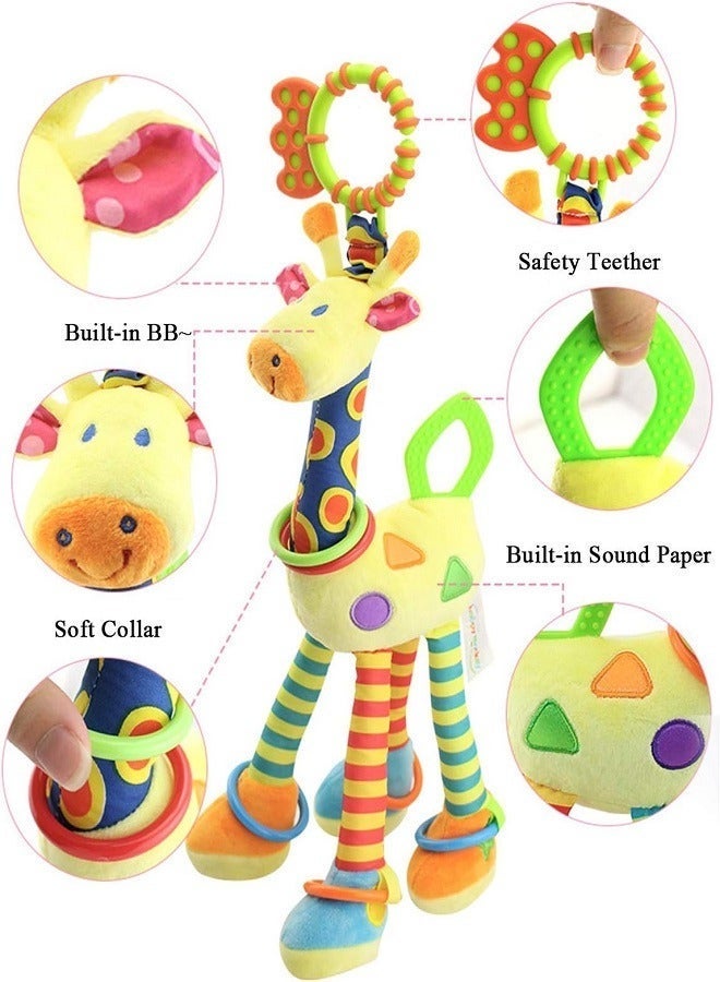happy monkey High Quality Newborn Baby Toy Stroller Bed Hanging Plush Infant Rattle Teether Toy - Image 4