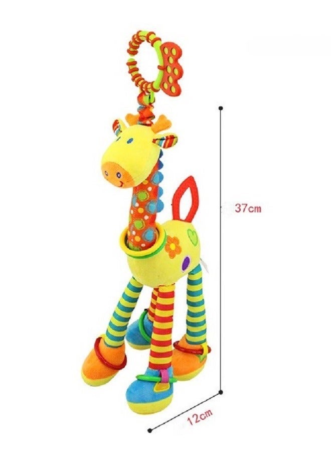 happy monkey High Quality Newborn Baby Toy Stroller Bed Hanging Plush Infant Rattle Teether Toy - Image 5