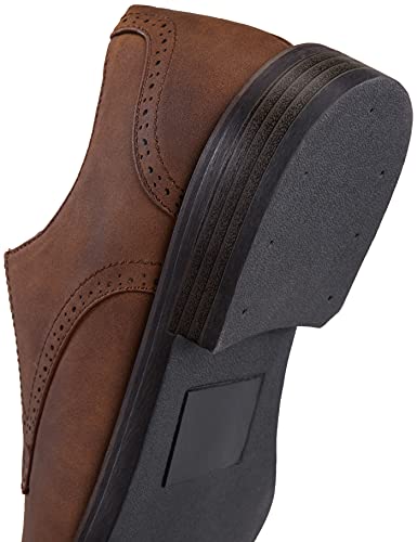 Jousen Mens Dress Shoes Suede Plain Toe Business Casual Oxford Shoes Dark Brown Dress Shoes for Men (AMY624 Dark Brown 10) - Image 5