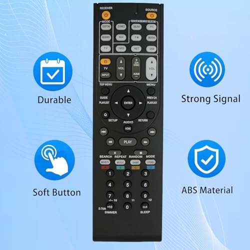 Kassionel Replacement Remote Control Fit for Onkyo TX-NR906 TX-SR806 TX-NR626 HT-R520 A/V AV Receiver - Image 3