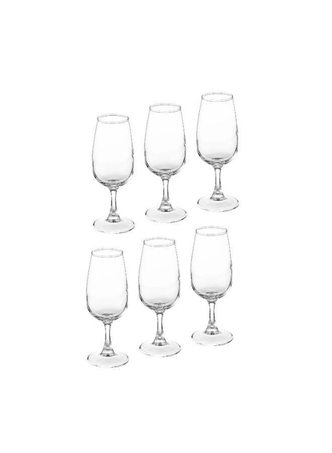 Elegant Set of 6 glass cups with base for juice and all drinks and for all occasions and receptions - Image 2