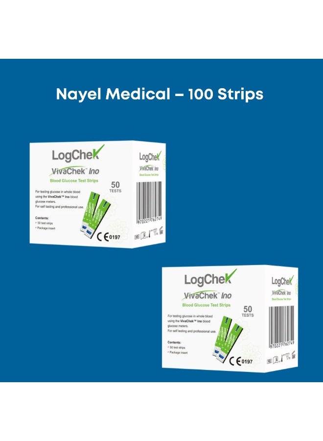 LogCheK Blood Glucose Test Strips – 100 Strips