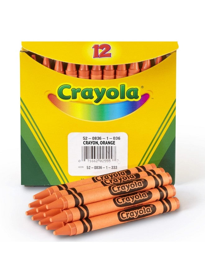 Crayola Crayons Orange Single Color Crayon Refill 12 Count Bulk Crayons School Supplies - Image 2