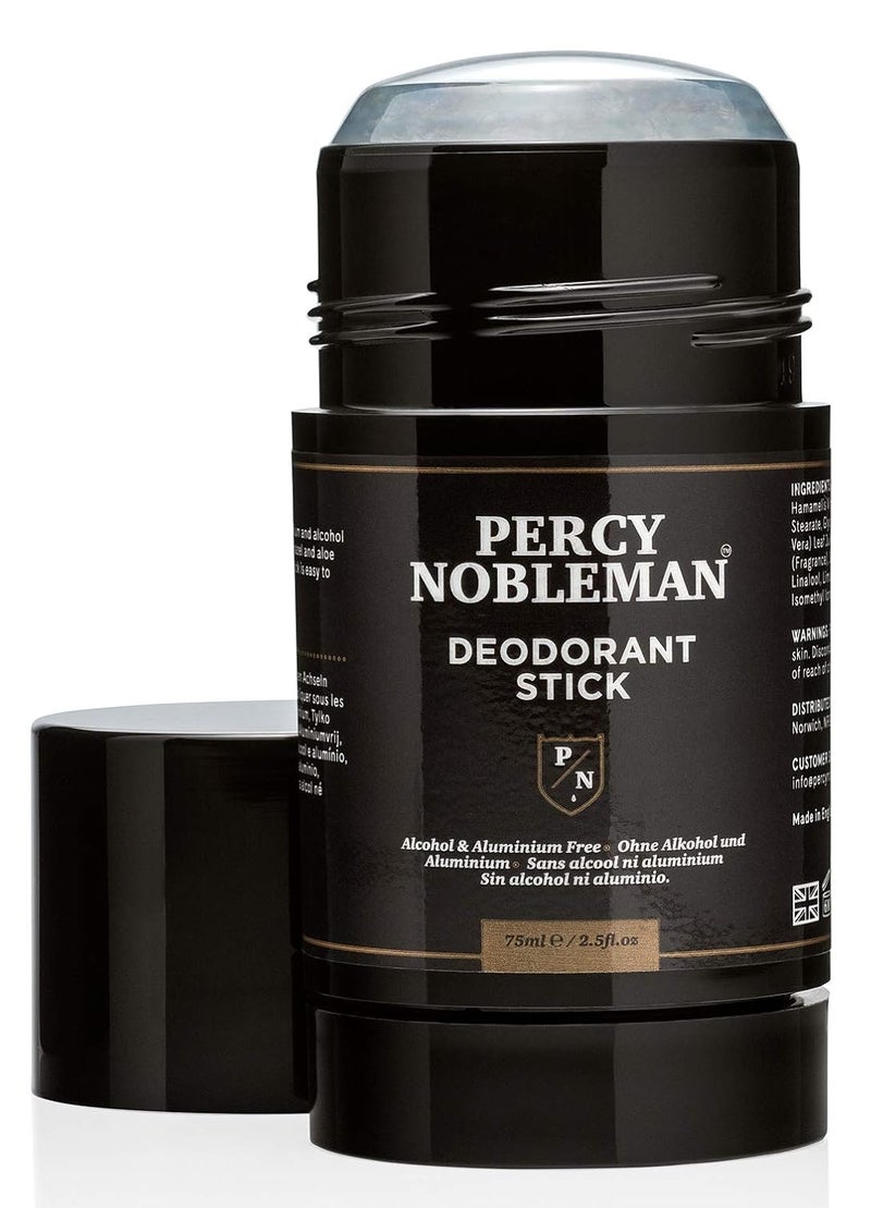 Percy Nobleman Percy Nobleman Natural Deodorant Stick - Signature Scented Men's Deodorant with Aloe Vera and Witch Hazel Blend. Aluminium Free 75ml