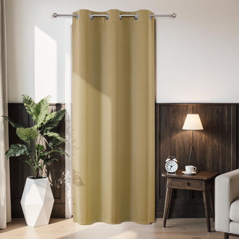 Joydeco Blackout Door Curtain for Doorway Privacy 78 Inches Long, Grommet Closet Curtain for Open Closet, Room Divider for Bedroom Living Room (Beige, 40Wx78L, 1 Panel) - Image 1