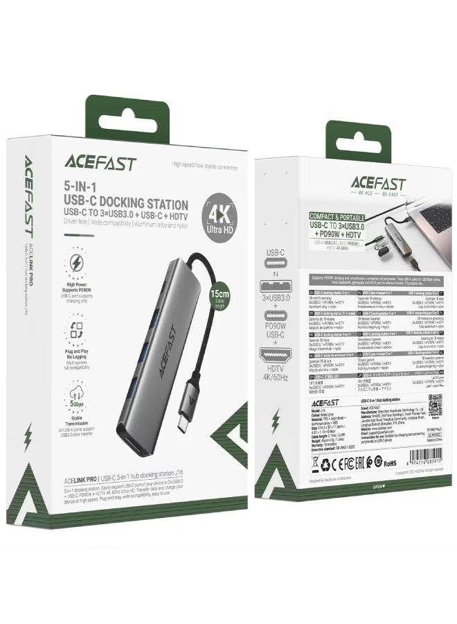 AceFast USB-C Docking Station J16 5-in-1 - Image 3