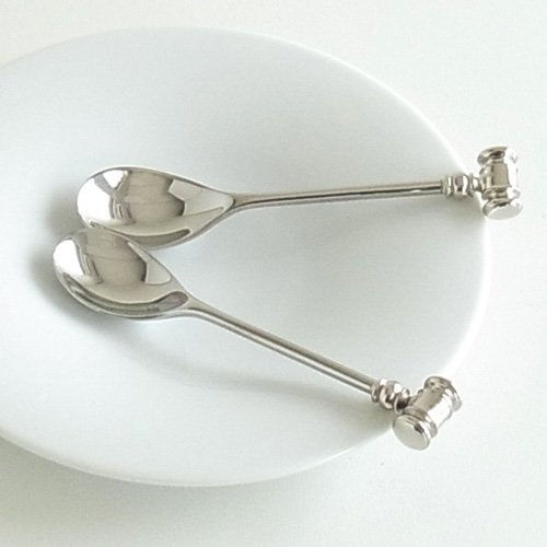 Alessi MW20S2 Dressed - Set of two spoons with soft boiled egg opener in 18/10 stainless steel mirror polished. - Image 2
