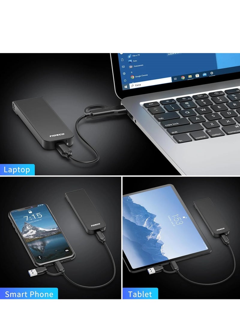 FIDECO - M.2 NVMe SSD Enclosure, USB 3.2 Gen 2 to M.2 NVMe Enclosure, PCIe NVMe Adapter for M & M+B Key, Sandwich Style Design, Tool-Free Installation, Support UASP and Trim - Image 1