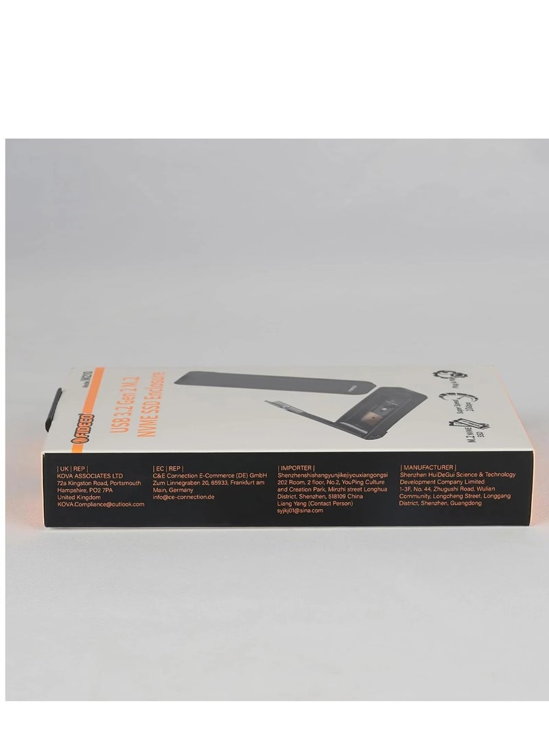 FIDECO - M.2 NVMe SSD Enclosure, USB 3.2 Gen 2 to M.2 NVMe Enclosure, PCIe NVMe Adapter for M & M+B Key, Sandwich Style Design, Tool-Free Installation, Support UASP and Trim - Image 1