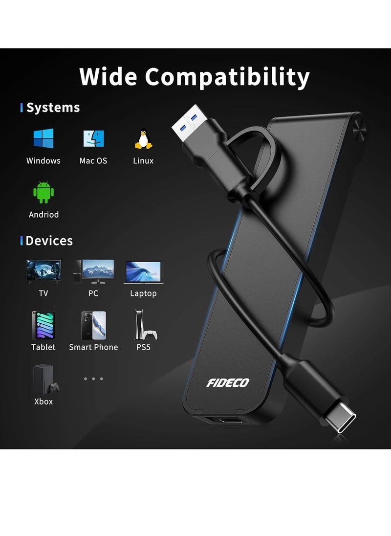 FIDECO - M.2 NVMe SSD Enclosure, USB 3.2 Gen 2 to M.2 NVMe Enclosure, PCIe NVMe Adapter for M & M+B Key, Sandwich Style Design, Tool-Free Installation, Support UASP and Trim - Image 1