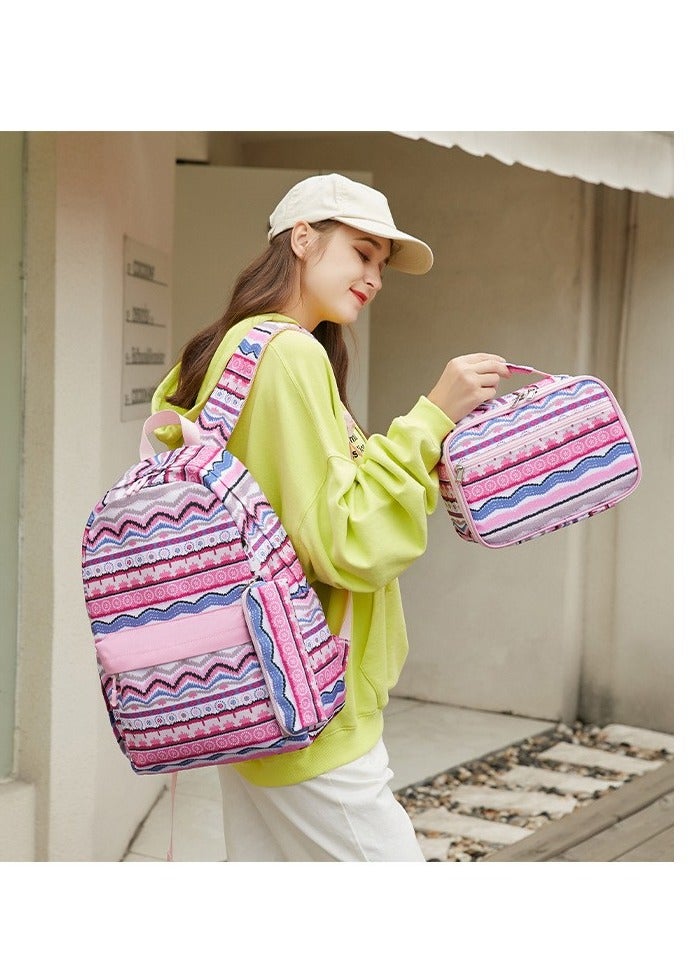 SKT Shiketro Two-piece Student Backpack Qutdoor Printed Waterproof Backpack - Image 4