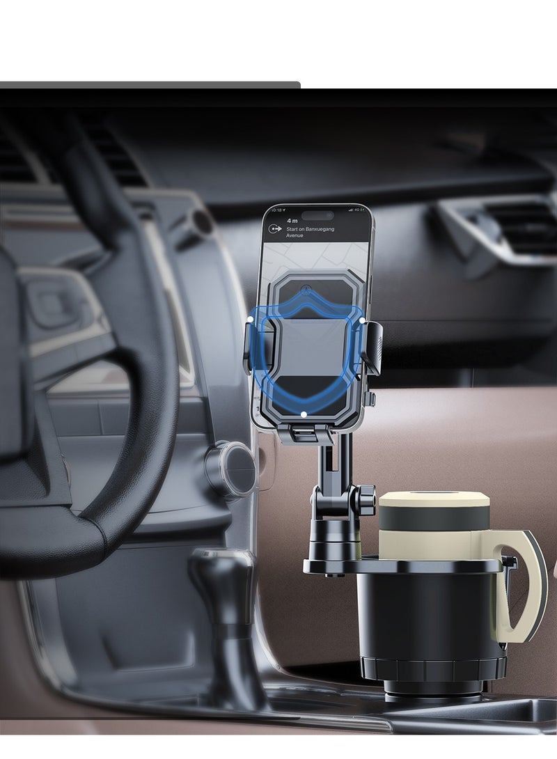 HouDeOS Cup Holder Phone Mount for Car, Adjustable Cup Holder Base Diameter Range is 2.5"- 4.1", Suitable for Most Car Height and Angle Adjustment Compatible with Most Smart Phones - Image 2