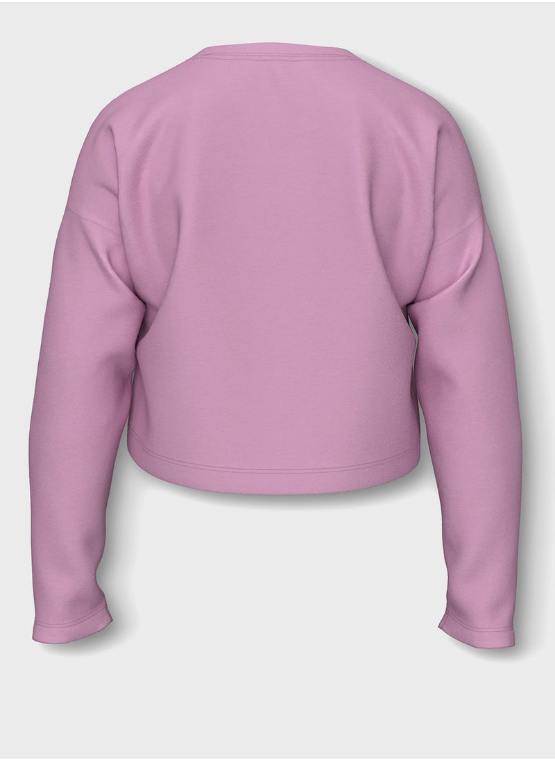 NAME IT - Kids Graphic Crop Top - Image 1