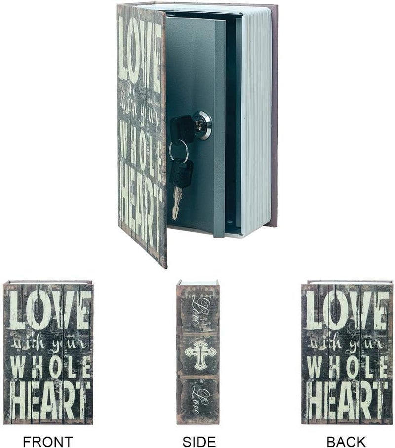 PACOLO Small Sized Diversion Book Safe Storage Box, Dictionary Secret Hidden Box With Security Combination Lock/Key (Key, Love) - Image 3