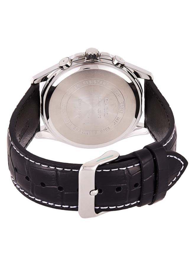 CASIO Men Leather Chronograph Wrist Watch MTP-1375L-7A - Image 2