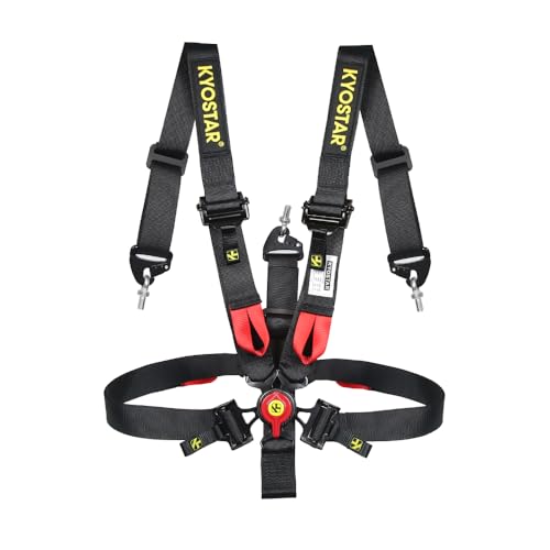 Wuidail 5 Point Harness Seat Belt with 2'' Ultra Soft Heavy Duty Shoulder Pads with Carbon Latch for Go Kart UTV & ATV - Image 1