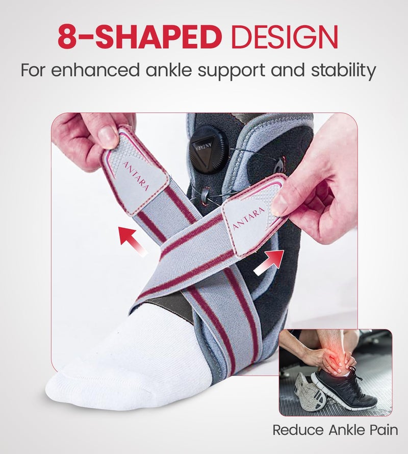AGEasy Antara Ankle Brace with Adjustable Dial | Adjustable Compression Support for Injury Recovery, Pain Relief & Stability | Ankle Support for Men & Women – Black (L) - Image 4