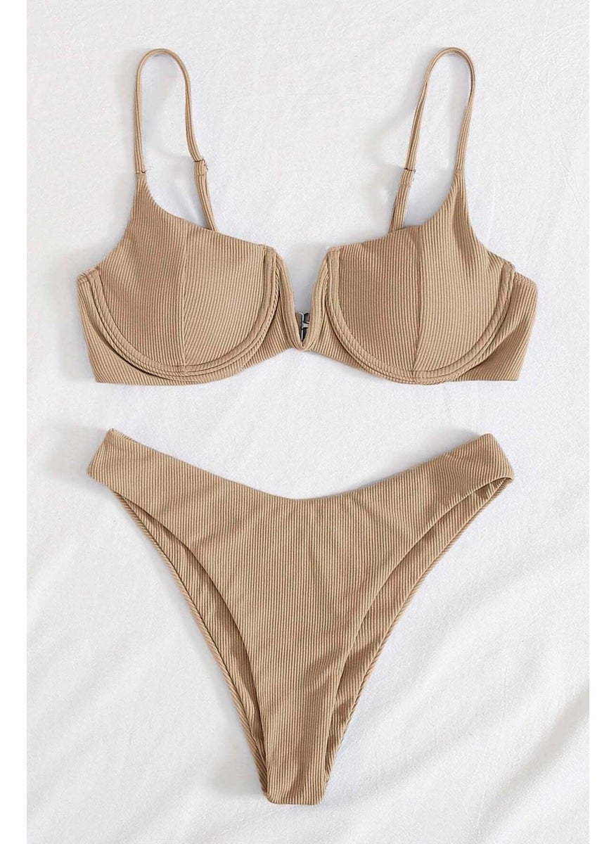 Angelsin V Neck Low Cut Bikini Set  - Image 4