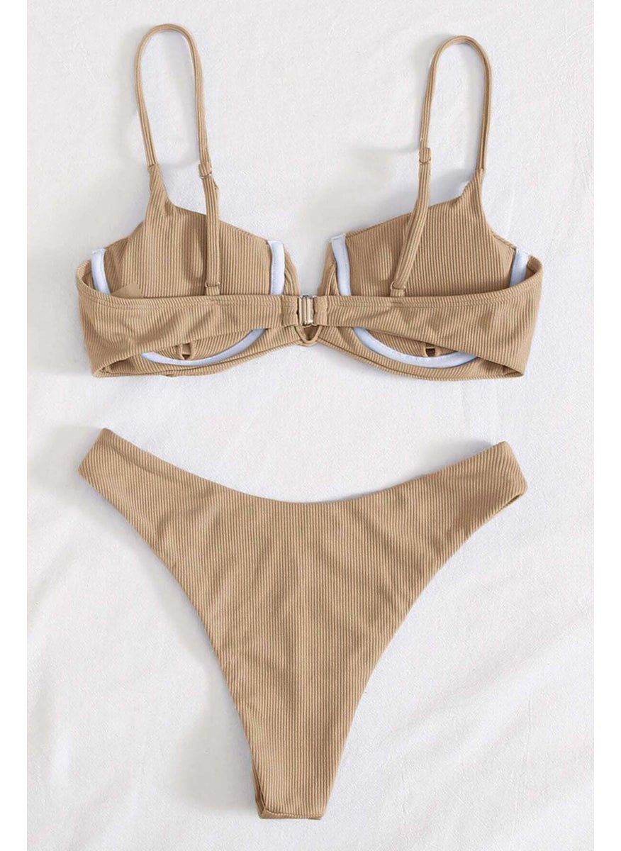 Angelsin V Neck Low Cut Bikini Set  - Image 2