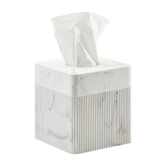 RECTANGULAR TISSUE BOX COVER FOR BATHROOMLIVINGROOMBEDROOM HAND CARVED LEATHER RESIN TISSUE BOX HOLDER10 X 57 X37 IN BEIGE