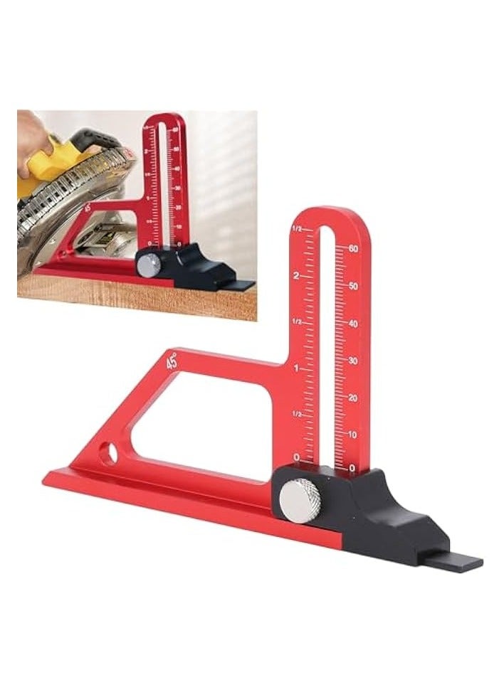 PROMASS Table Saw Height Gauge, Depth Height Measuring Tool Easy Adjustment Inch Scales 0-60mm for Woodworking Projects - Image 2