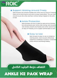 GROIC 1 PC Ankle Ice Pack Wrap, Foot Ice Pack with Reusable Ice & Hot Therapy Solid Gel Ankle Support, Ankle Brace for Pain Relief, Plantar Fasciitis, Sprained Ankles, Achilles Tendonitis Relief - XL  - Image 4