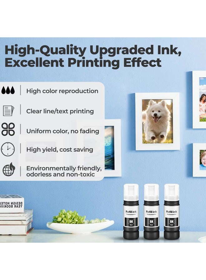 DEEIYUER 522 Black Ink Refill Bottles ET-2800 ET-4800 ET-2400 ET-2803 ET-2720 Replacement for T522 522 Ink Refill Bottles Black Use for Eco Tank ET-2400 ET-2720 ET-2800 ET-2803 ET-2840 ET-4800 ET-4810 Printers - Image 3