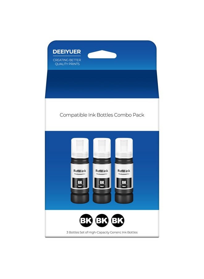 DEEIYUER 522 Black Ink Refill Bottles ET-2800 ET-4800 ET-2400 ET-2803 ET-2720 Replacement for T522 522 Ink Refill Bottles Black Use for Eco Tank ET-2400 ET-2720 ET-2800 ET-2803 ET-2840 ET-4800 ET-4810 Printers - Image 1