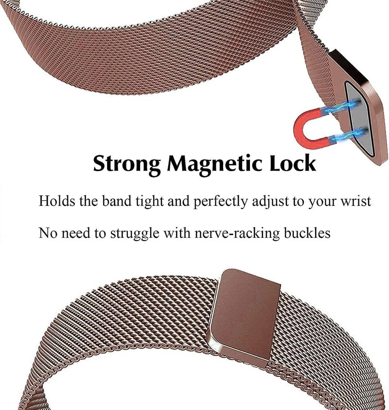 INEFABLE 22mm Stainless Steel Chain Watch Strap Band for ColorFit Ultra/Ultra 2, Amazfit GTR (47mm)/ GTR 2E, One Plus(46mm), Galaxy Watch 3 45mm, Realme S/S Pro - Pack of 1 (Rose Gold) - Image 2