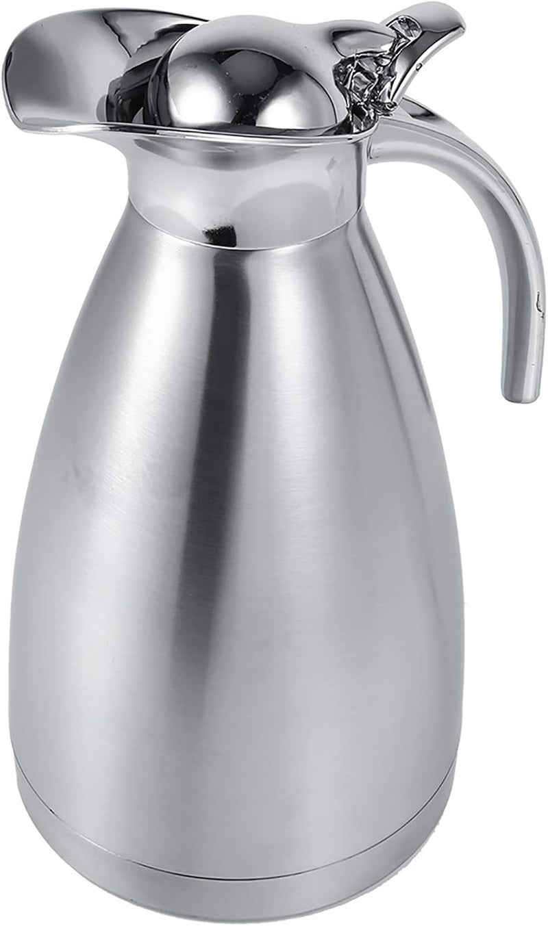 كوب حراري سعة 1.5L/2L، من الفولاذ المقاوم للصدأ مع عزل فراغي، غطاء بزر، يحافظ على الحرارة لمدة 8-12 ساعة (1.5L) - Image 1