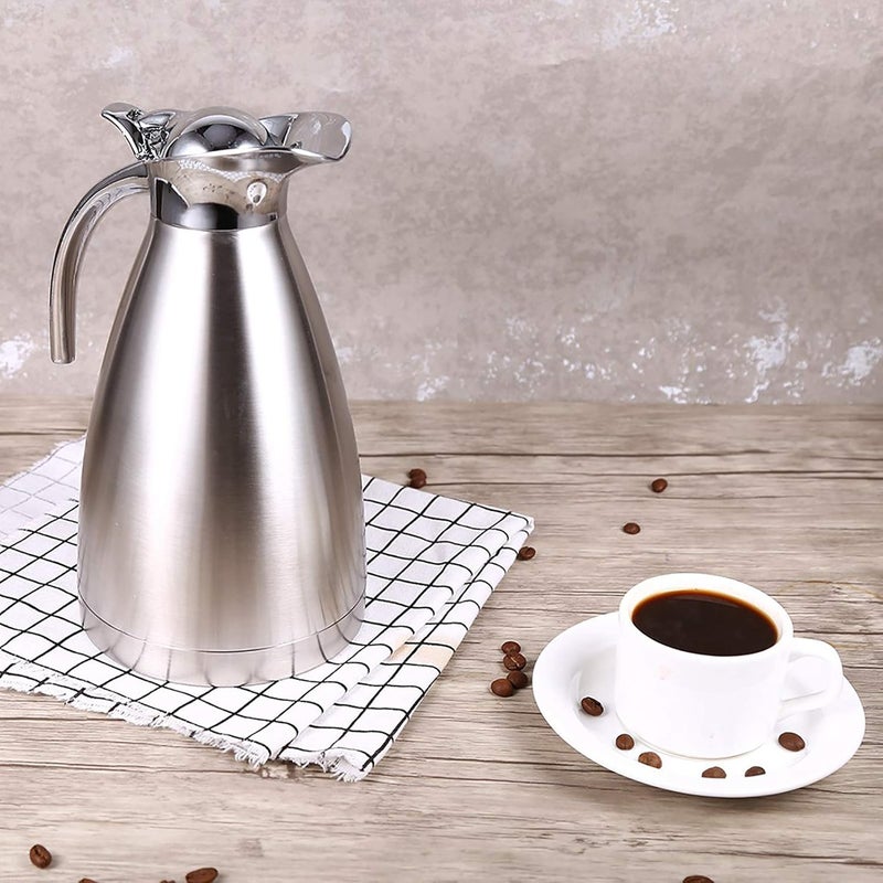 كوب حراري سعة 1.5L/2L، من الفولاذ المقاوم للصدأ مع عزل فراغي، غطاء بزر، يحافظ على الحرارة لمدة 8-12 ساعة (1.5L) - Image 4