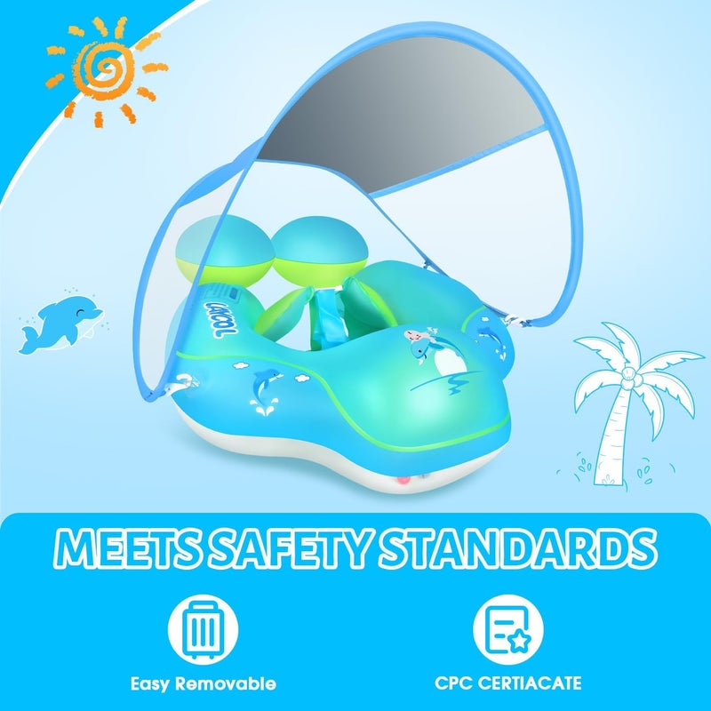 LAYCOL Baby Swimming Float with UPF50+ Sun Canopy Baby Floats for Pool No Flip Overbaby Pool for Baby Age of 3-36 Months - Image 3
