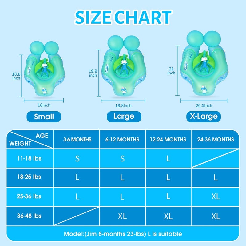 LAYCOL Baby Swimming Float with UPF50+ Sun Canopy Baby Floats for Pool No Flip Overbaby Pool for Baby Age of 3-36 Months - Image 2