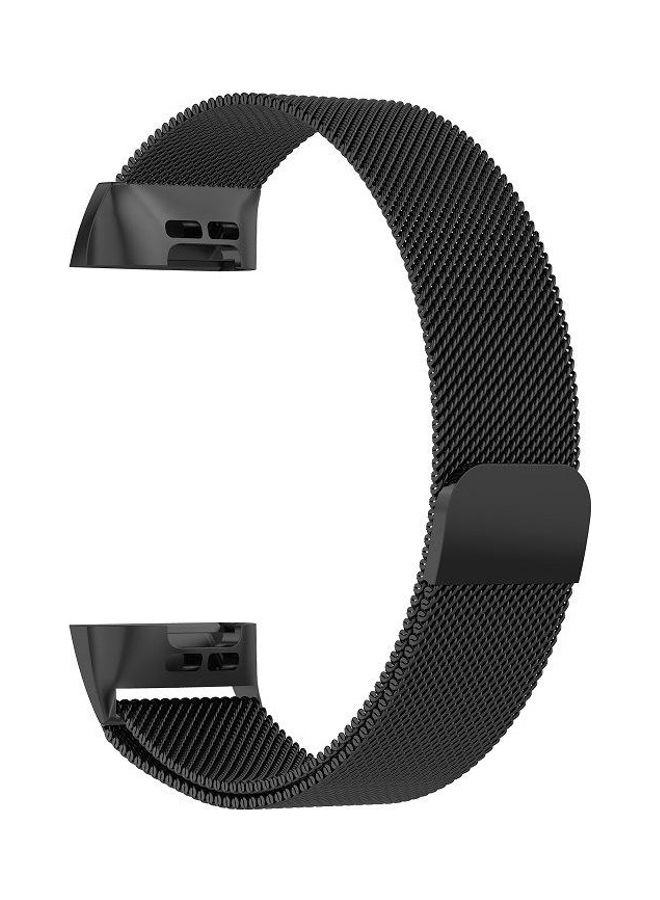 BGM Stainless Steel Magnet Wrist Strap for FITBIT Charge 4， Large Size: 210x18mm Black - Image 3