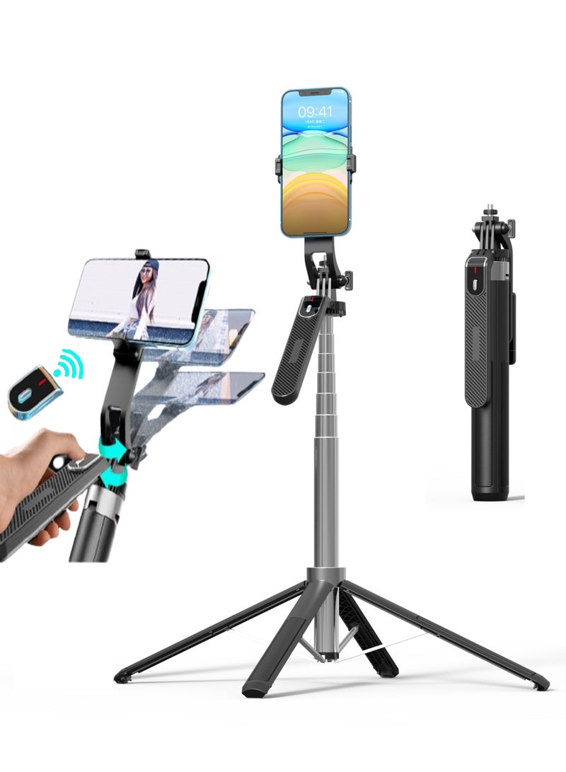 1.8M حامل ثلاثي القوائم لعصا السيلفي، حامل ثلاثي للهاتف المحمول يدور 360 درجة، تلبي مختلف أدوات التصوير - Image 1