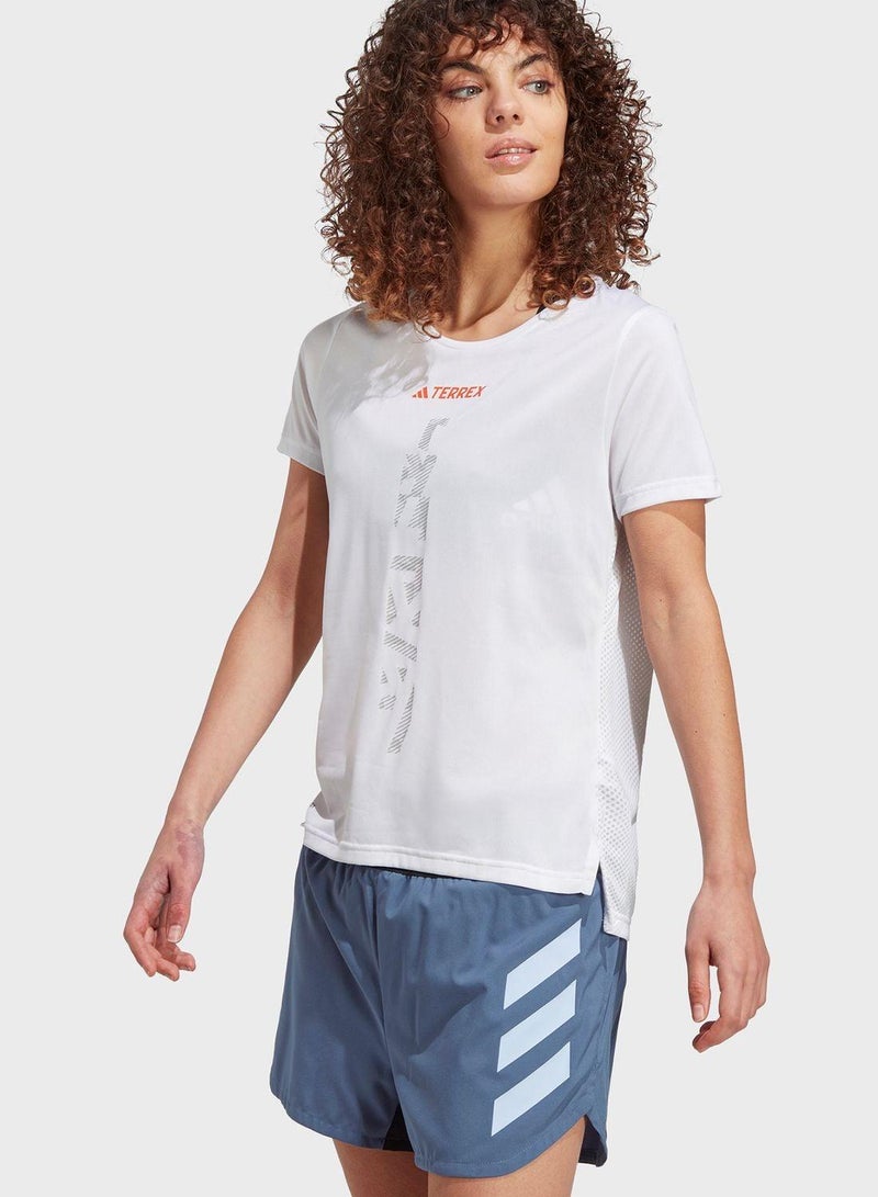 Adidas Agr Shirt W White Trail Running Shirts For Women Xs - Image 1