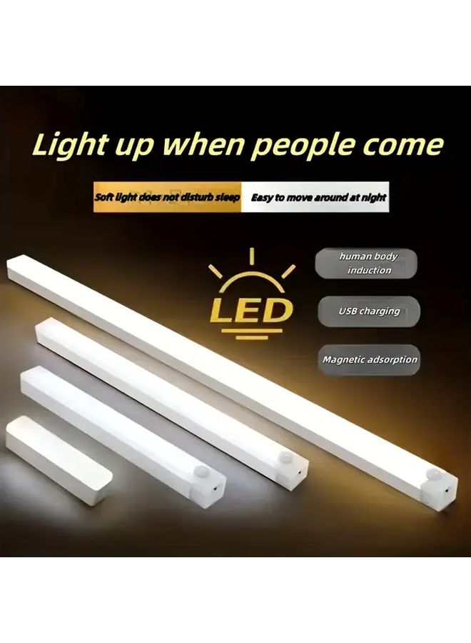 White Motion Sensor Lights 7 Pieces Rechargeable USB Magnetic For Wardrobe Stairs - Image 1