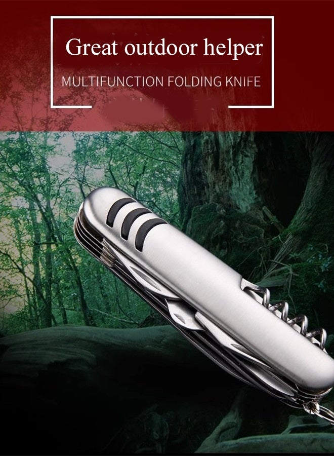 KANGLI 1PCS Folding Camping   Pocket Knife Set, Detachable Knife Fork Spoon Bottle Opener, Multifunctional Tools for Hiking Survival Camping Travel - Image 2