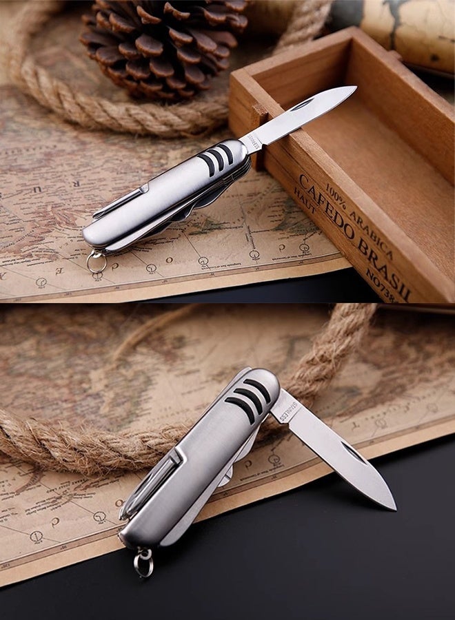 KANGLI 1PCS Folding Camping   Pocket Knife Set, Detachable Knife Fork Spoon Bottle Opener, Multifunctional Tools for Hiking Survival Camping Travel - Image 3