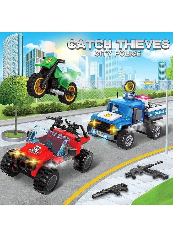 EP EXERCISE N PLAY - 316 Pcs City Police Robber Pursuit Building Blocks Toys With Storage Box Police Truck Armed Atv Motorbike Arms For Kids Boys Girls 6 12 Years - Image 1