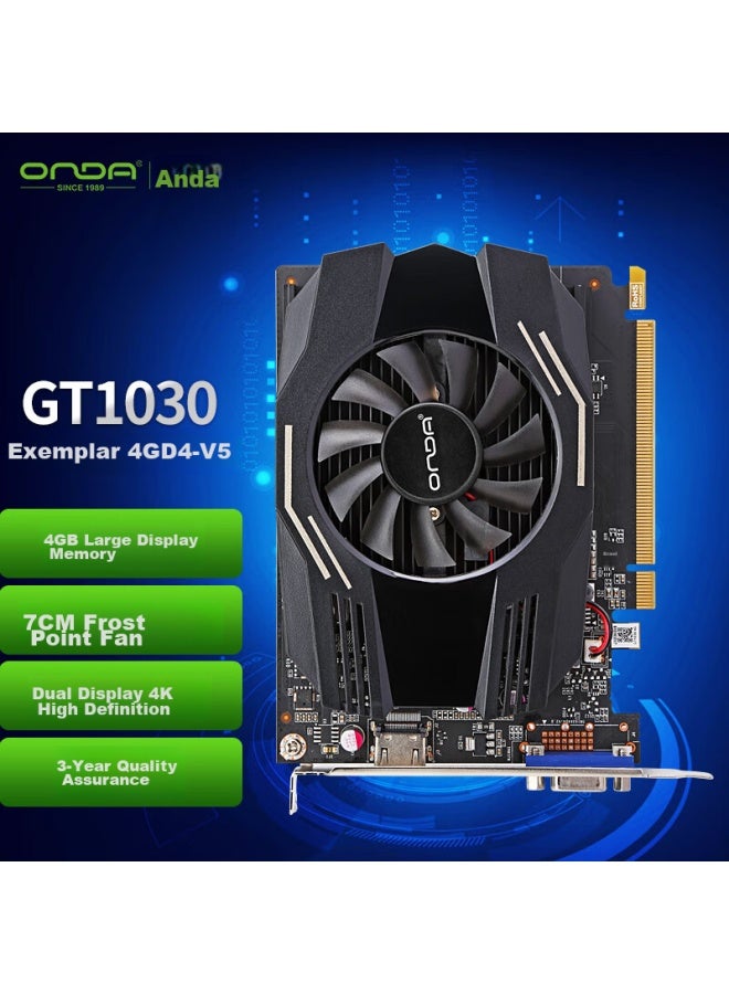 Onda Gt1030 Dianfan 4gd4-v5, 4gb/64bit Gddr4, Office And Entertainment Dedicated Graphics Card - Image 1