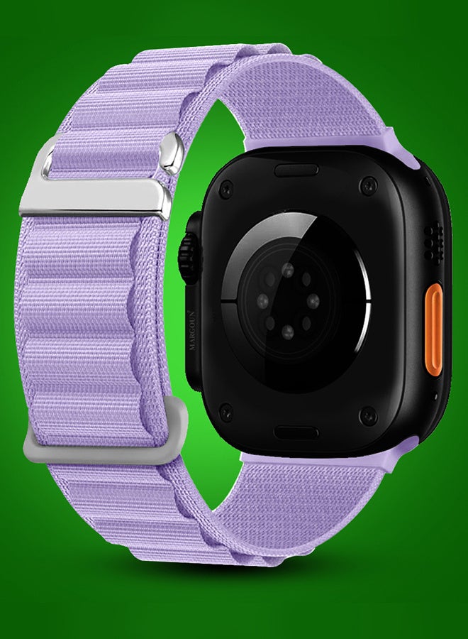 Replacement Band for Apple Watch Band 49mm 46mm 45mm 44mm - Alpine Loop Band for Women Men - Adjustable With Metal G-Hook Strap For iWatch Ultra Series SE 8/7/6/5/4/3/2/1 - Purple - Image 3