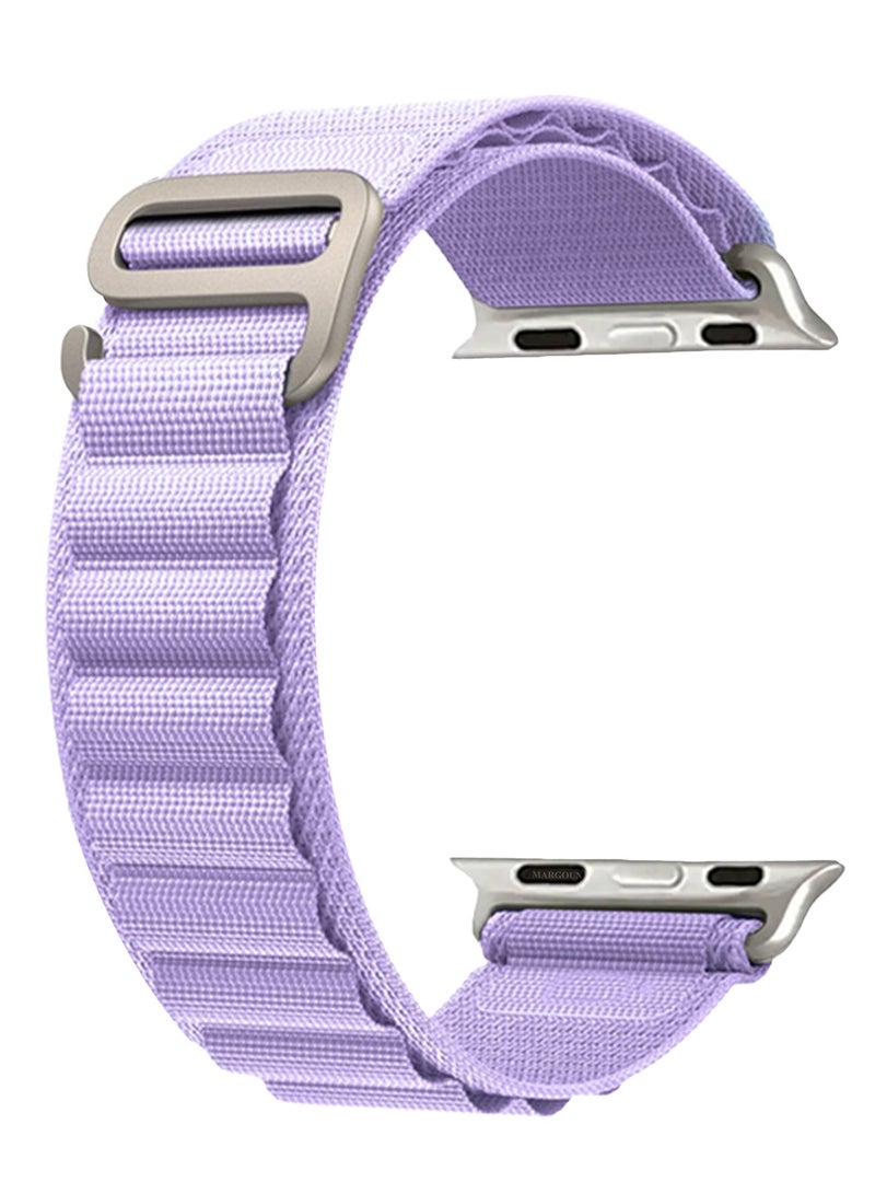 Replacement Band for Apple Watch Band 49mm 46mm 45mm 44mm - Alpine Loop Band for Women Men - Adjustable With Metal G-Hook Strap For iWatch Ultra Series SE 8/7/6/5/4/3/2/1 - Purple - Image 4