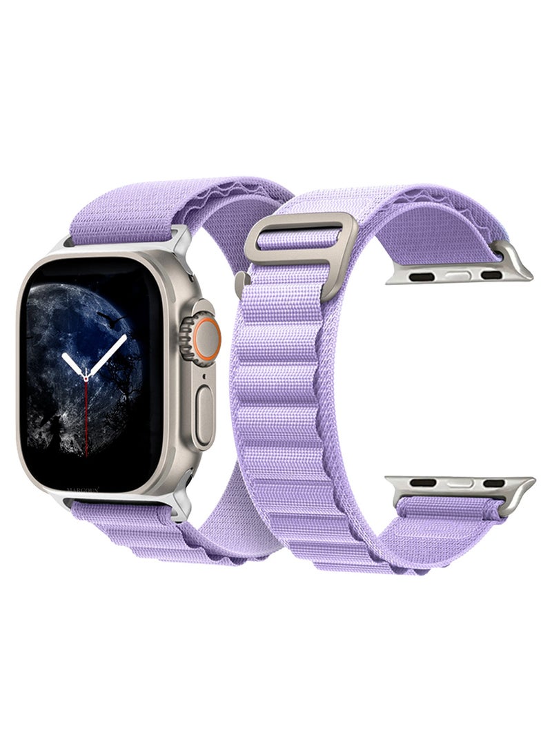 Replacement Band for Apple Watch Band 49mm 46mm 45mm 44mm - Alpine Loop Band for Women Men - Adjustable With Metal G-Hook Strap For iWatch Ultra Series SE 8/7/6/5/4/3/2/1 - Purple - Image 3