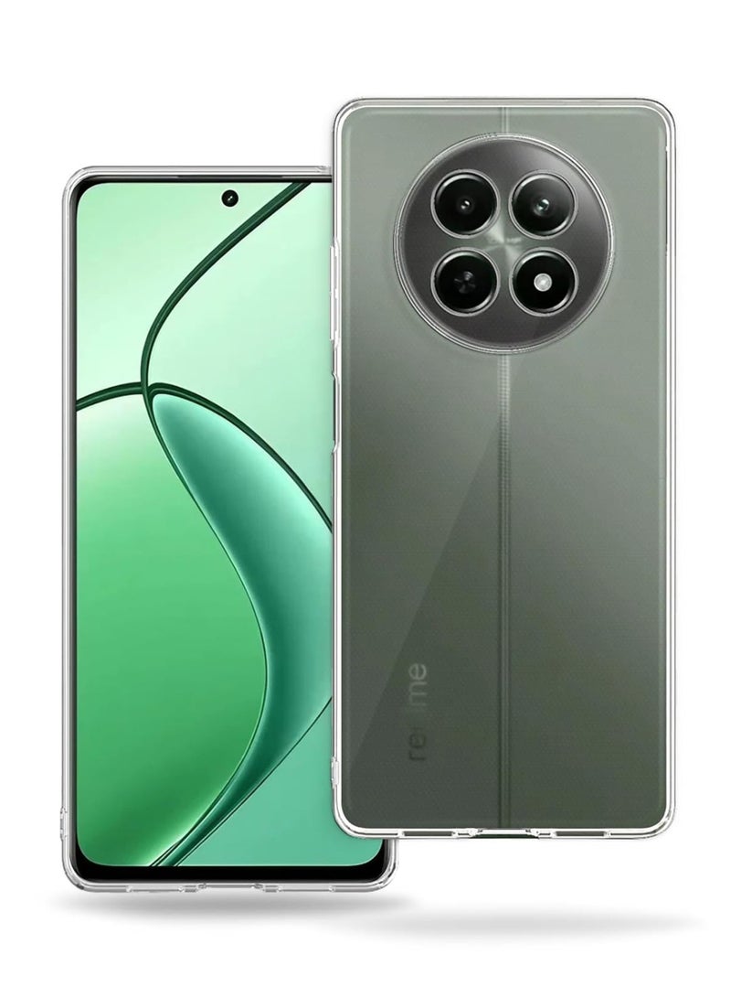 ولديك غطاء خلفي واقٍ من السيليكون لهاتف Realme 12 5G - شفاف - Image 2