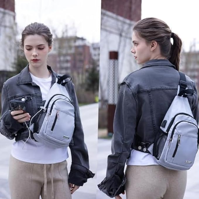 rayihni Waterproof Sling Backpack Crossbody Sling Bag Cross Bag Adjustable Travel Hiking Essentials Casual Daypack Multipurpose Chest Bag Purse for Women Men - Image 2