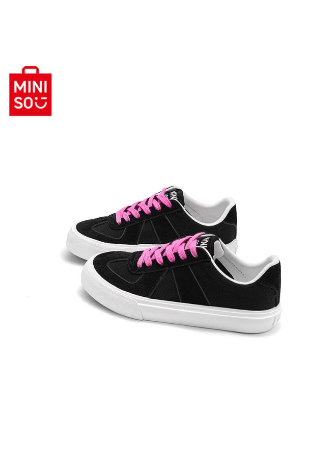 Mingchuang Youpin Miniso Summer Breathable Canvas Shoes Uni Casual Sneakers Trendy German Training Skateboard Shoes Black Purple Size 42 - Image 1