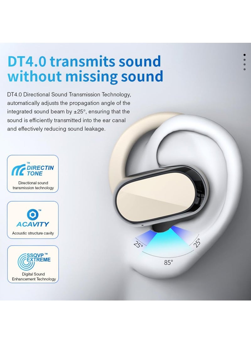 Open Ear Wireless Headphones with Bone Conduction, 48H Battery, IPX7 Waterproof, LED Display, Perfect for Travel, Meetings and Driving - Image 3